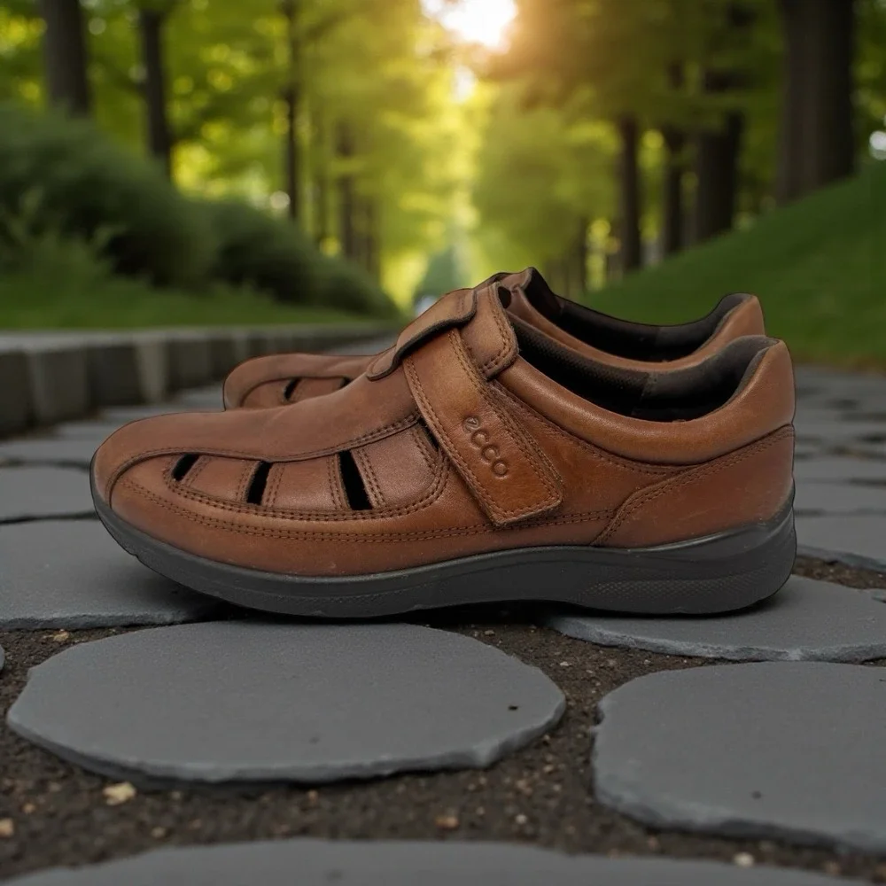 ECCO Irving Comfort Fisherman Sandals Classic Brown Leather Dadcore Retro‎ 8-41